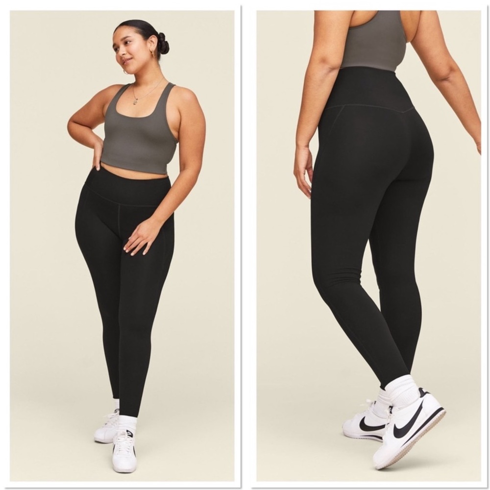 Girlfriend Collective Black Compressive High Rise Sustainable Leggings Small